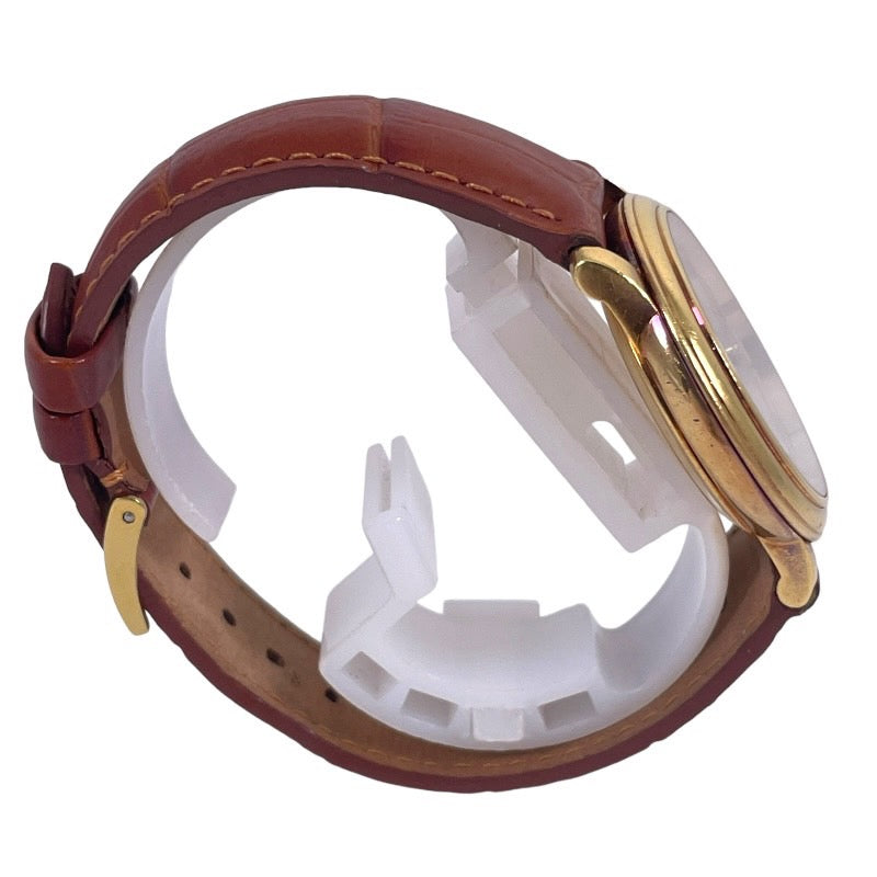 【OMEGA】オメガ デビル プレステージ 168.1050 腕時計 YG/レザーメンズ 自動巻き 750 K18YG イエローゴールド