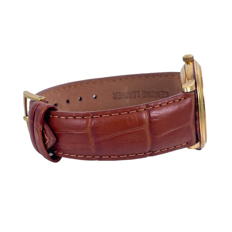 【OMEGA】オメガ デビル プレステージ 168.1050 腕時計 YG/レザーメンズ 自動巻き 750 K18YG イエローゴールド