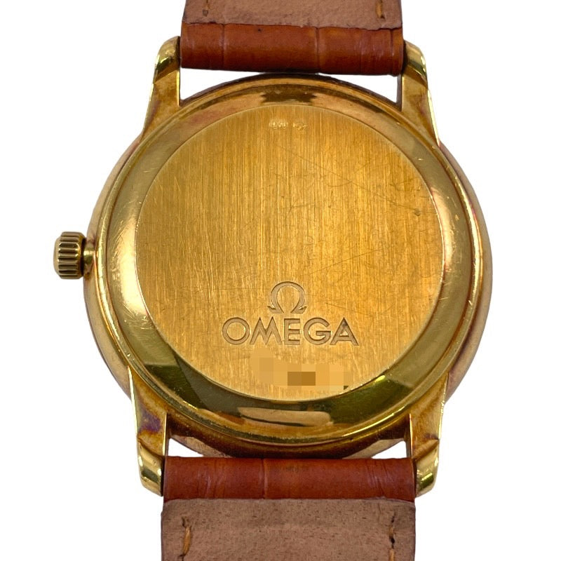 【OMEGA】オメガ デビル プレステージ 168.1050 腕時計 YG/レザーメンズ 自動巻き 750 K18YG イエローゴールド