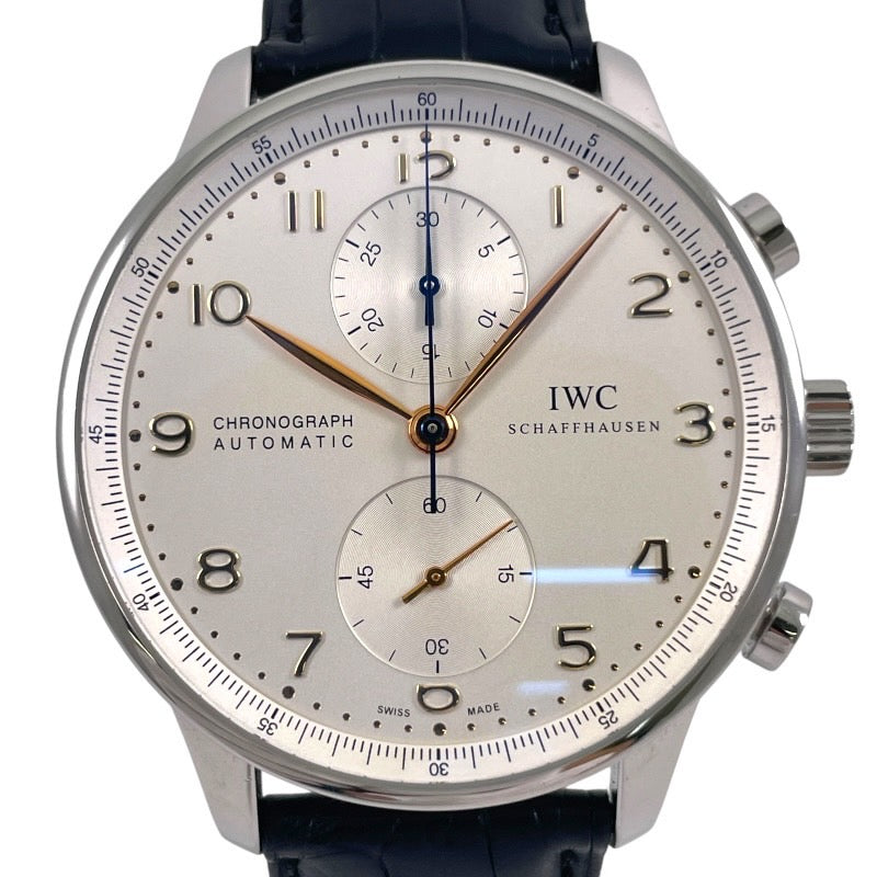 IWC インターナショナルウォッチカンパニー ポルトギーゼ クロノグラフ IW371445 腕時計 ステンレススチール シルバー【中古】 メンズ