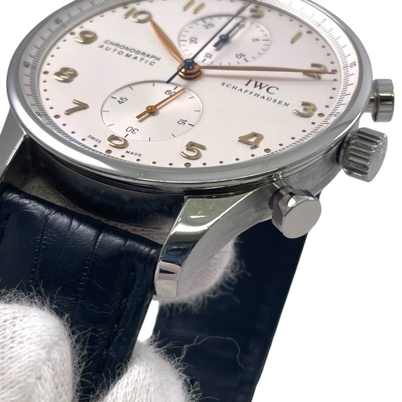 IWC インターナショナルウォッチカンパニー ポルトギーゼ クロノグラフ IW371445 腕時計 ステンレススチール シルバー【中古】 メンズ