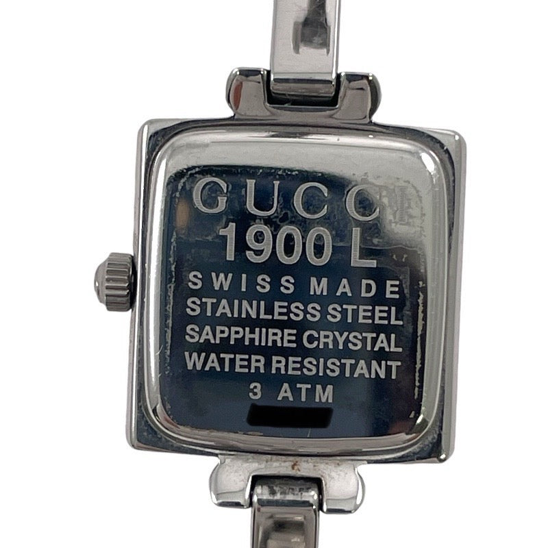 【GUCCI】グッチ スクエア 1900L 腕時計 ステンレススチール レディース クオーツ バングルウォッチ