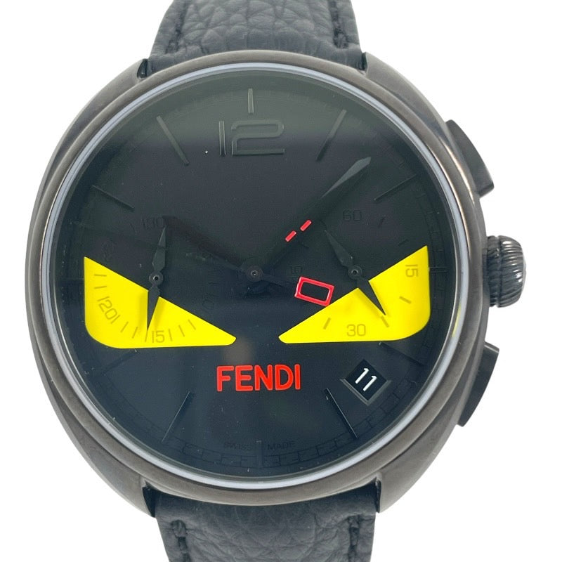 【FENDI】フェンディ バグズモンスター 21200G 腕時計 SS/レザーメンズ クオーツ クロノグラフ