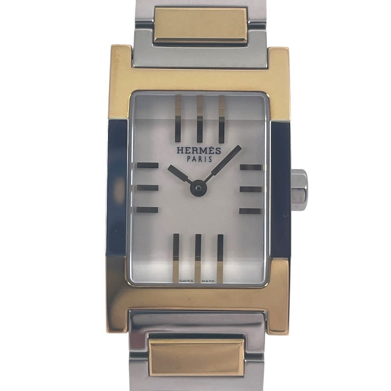 【HERMES】エルメス タンデム TA1.220 腕時計 ステンレススチールレディース クオーツ コンビ シェル文字盤