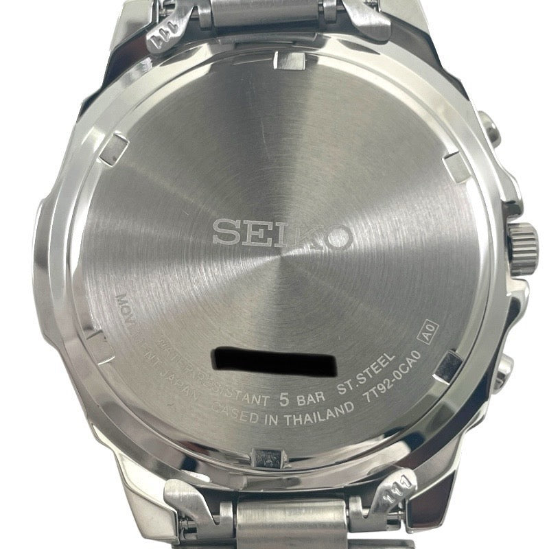 【SEIKO】セイコー クロノグラフ 7T92-0CA0 腕時計 ステンレススチールメンズ クオーツ 海外モデル 青文字盤 ブルー