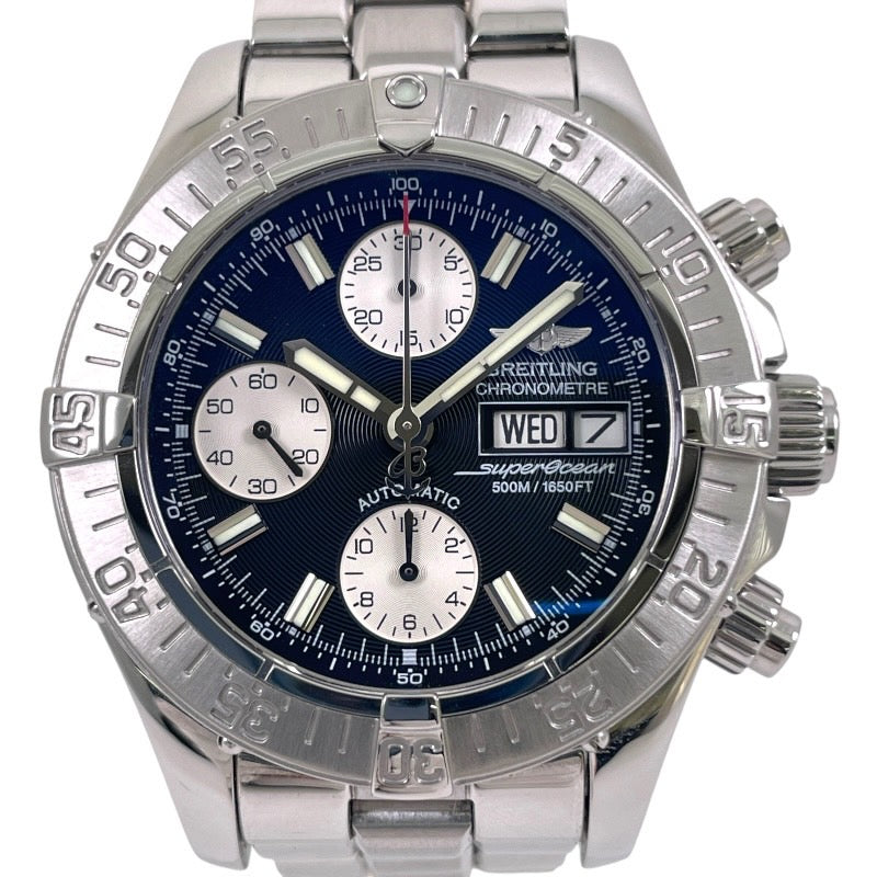 BREITLING ブライトリング スーパーオーシャン クロノグラフ デイデイト A13340 腕時計 ステンレススチール ブラック【中古】 メンズ