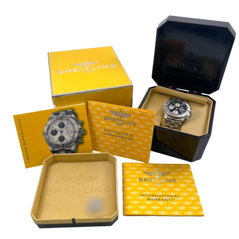 BREITLING ブライトリング スーパーオーシャン クロノグラフ デイデイト A13340 腕時計 ステンレススチール ブラック【中古】 メンズ