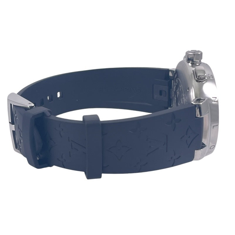 【LOUIS VUITTON】ルイ・ヴィトン タンブール ラブリーカップ Q11BG 腕時計 SS/ラバーメンズ クオーツ クロノグラフ ラバーベルト