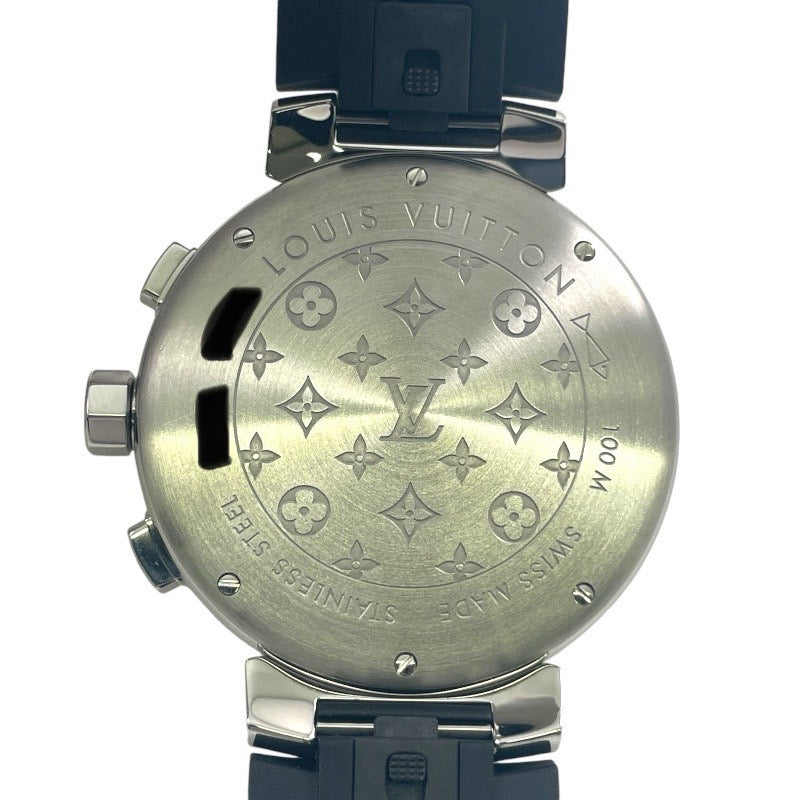【LOUIS VUITTON】ルイ・ヴィトン タンブール ラブリーカップ Q11BG 腕時計 SS/ラバーメンズ クオーツ クロノグラフ ラバーベルト