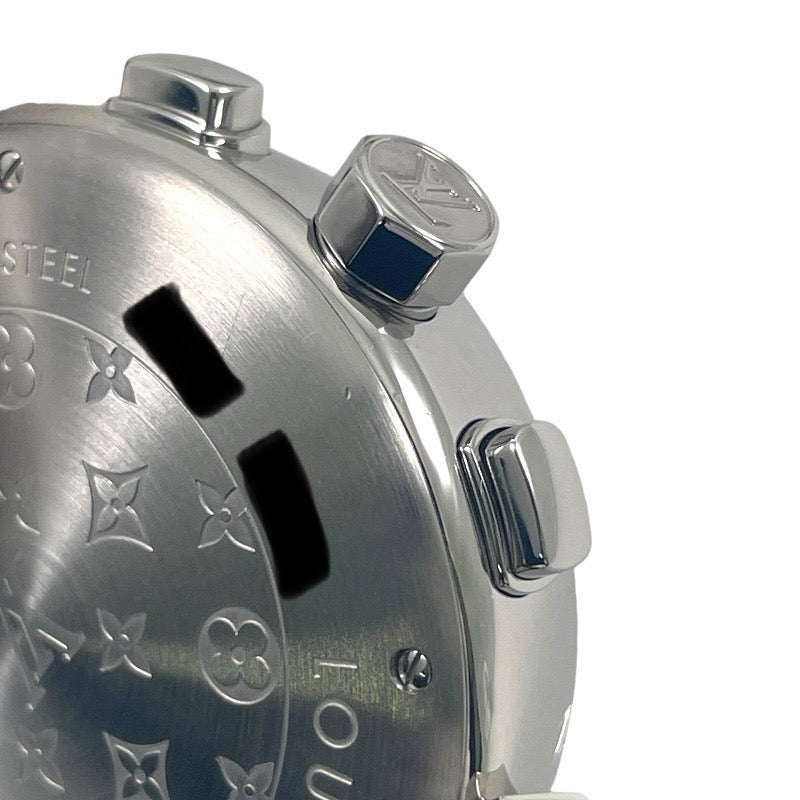 【LOUIS VUITTON】ルイ・ヴィトン タンブール ラブリーカップ Q11BG 腕時計 SS/ラバーメンズ クオーツ クロノグラフ ラバーベルト