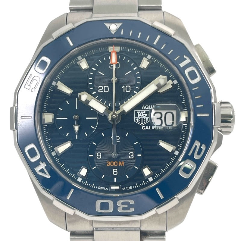 TAG HEUER タグホイヤー アクアレーサー キャリバー16 クロノグラフ CAY211B.BA0927 腕時計 ステンレススチール ブルー 自動巻き ブルー文字盤【中古】 メンズ