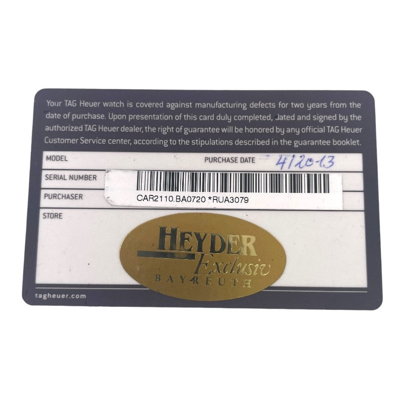 【TAG HEUER】タグホイヤー カレラ キャリバー1887 CAR2110.BA0720 腕時計 ステンレススチール メンズ 自動巻き クロノグラフ