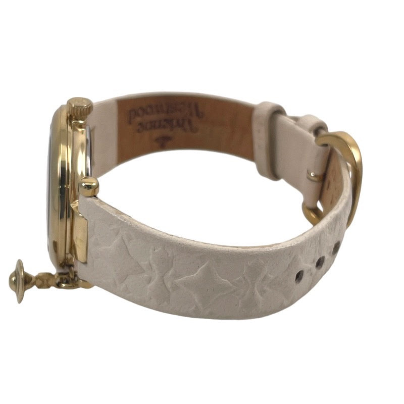 【Vivienne Westwood】ヴィヴィアンウエストウッド オーブ VV006 WHWH 腕時計 GP/レザー レディース クオーツ