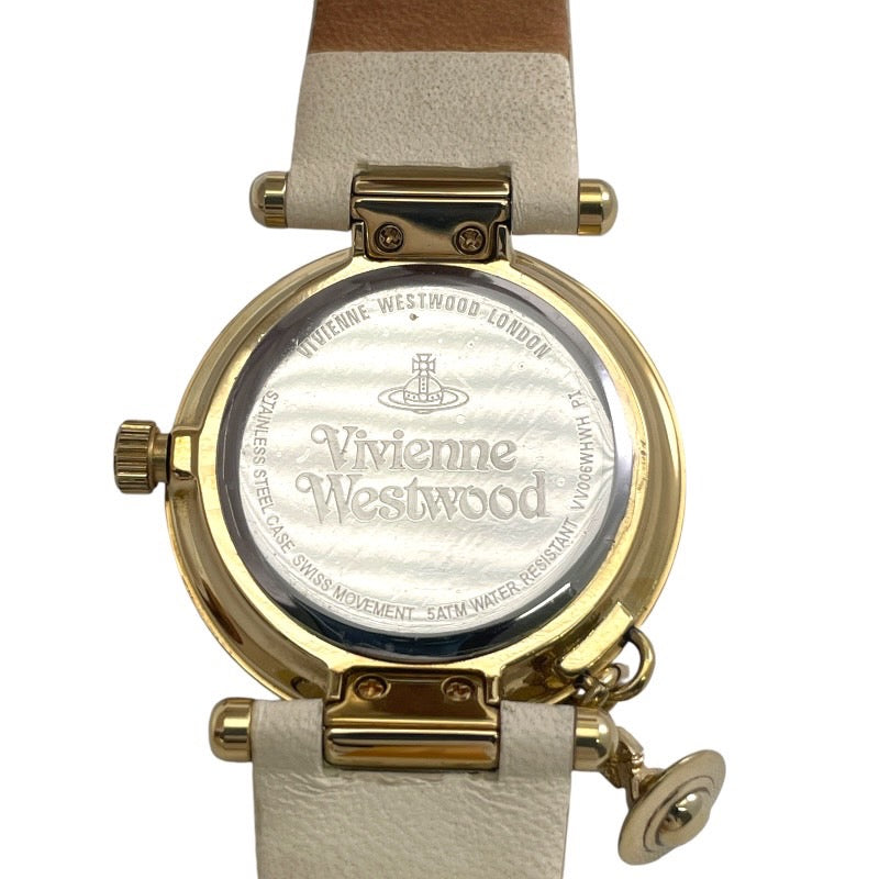 【Vivienne Westwood】ヴィヴィアンウエストウッド オーブ VV006 WHWH 腕時計 GP/レザー レディース クオーツ