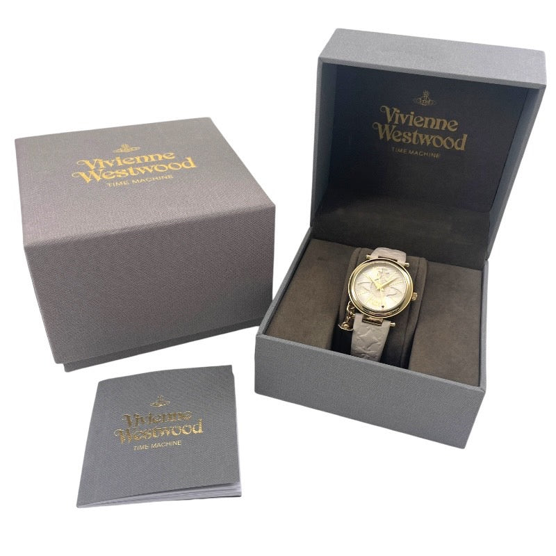 【Vivienne Westwood】ヴィヴィアンウエストウッド オーブ VV006 WHWH 腕時計 GP/レザー レディース クオーツ
