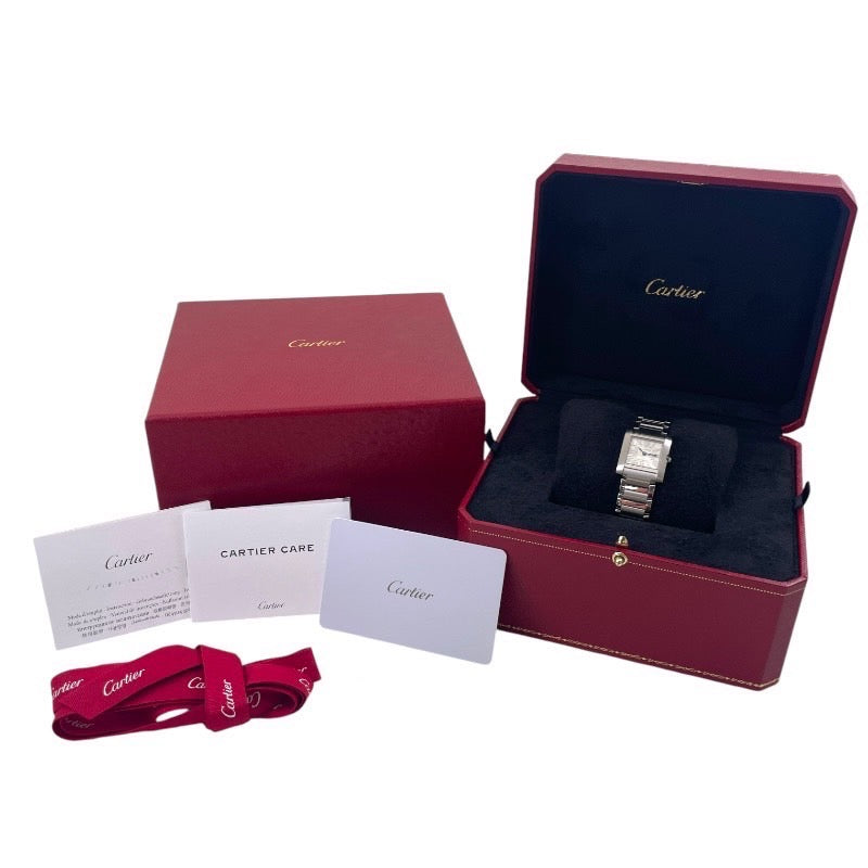 CARTIER カルティエ タンクフランセーズSM WSTA0065 腕時計 ステンレス クオーツ【中古】 レディース シルバー文字盤