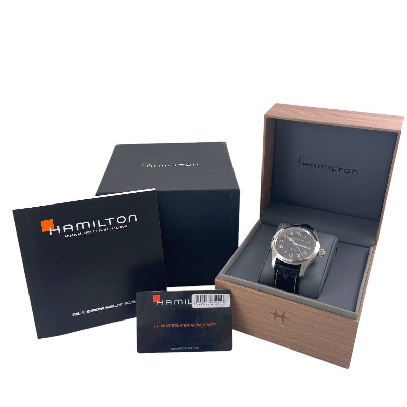【中古】【HAMILTON】ハミルトン カーキフィールド H70605731 腕時計 SS/カーフレザーメンズ 自動巻き