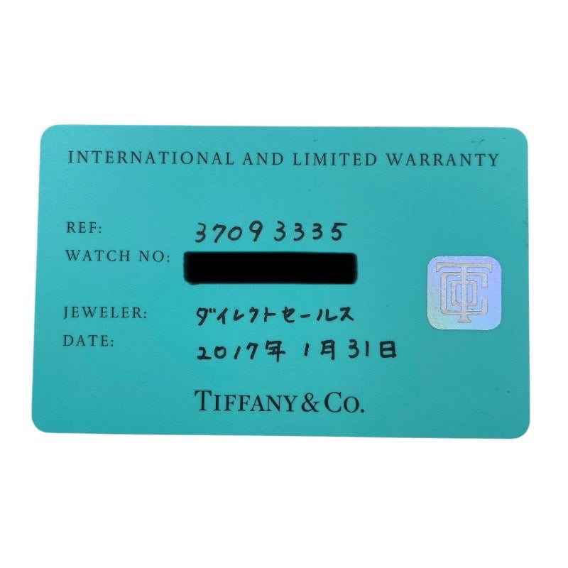 【TIFFANY&Co.】ティファニー イーストウエスト ミニ 37093335 腕時計 SS/レザーレディース クオーツ ピンク スクエア