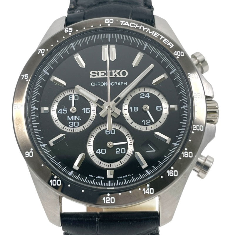 【SEIKO】セイコー セレクション SBTR021 腕時計 SS/レザーメンズ クオーツ クロノグラフ 8T63-00D0