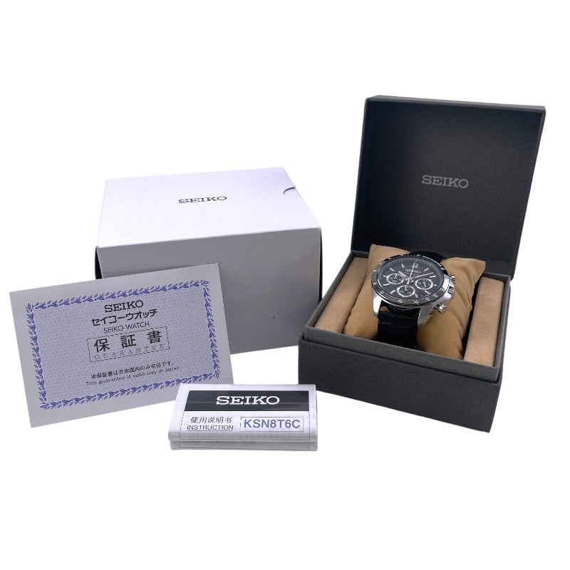 【SEIKO】セイコー セレクション SBTR021 腕時計 SS/レザーメンズ クオーツ クロノグラフ 8T63-00D0