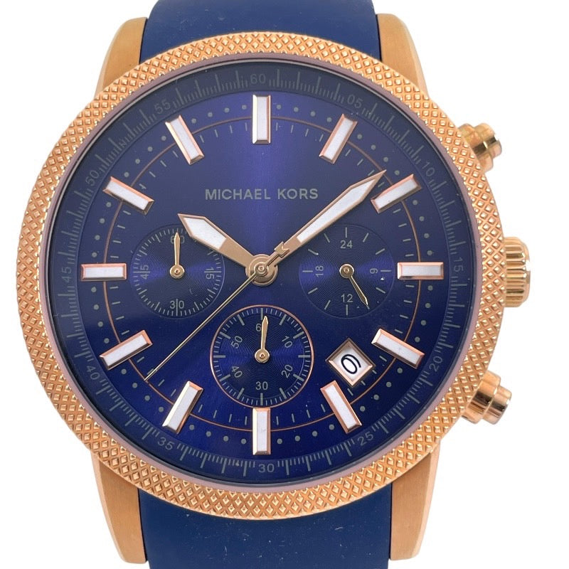 【Michael Kors】マイケルコース MK-8410 腕時計 SS/ラバーメンズ クオーツ クロノグラフ