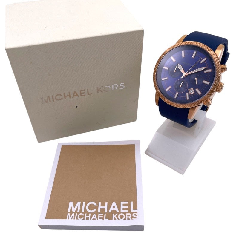 【Michael Kors】マイケルコース MK-8410 腕時計 SS/ラバーメンズ クオーツ クロノグラフ