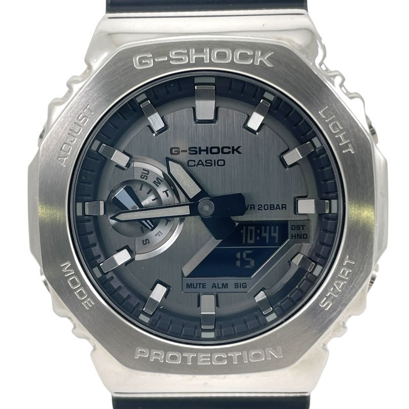 【中古】【CASIO】カシオ Gショック GM-2100 腕時計 SS/ラバーメンズ 耐衝撃構造 ストップウオッチ ソーラー充電システム