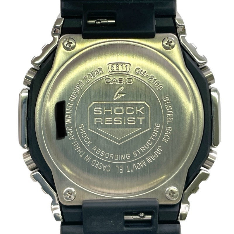 【中古】【CASIO】カシオ Gショック GM-2100 腕時計 SS/ラバーメンズ 耐衝撃構造 ストップウオッチ ソーラー充電システム