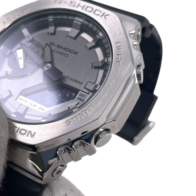 【中古】【CASIO】カシオ Gショック GM-2100 腕時計 SS/ラバーメンズ 耐衝撃構造 ストップウオッチ ソーラー充電システム