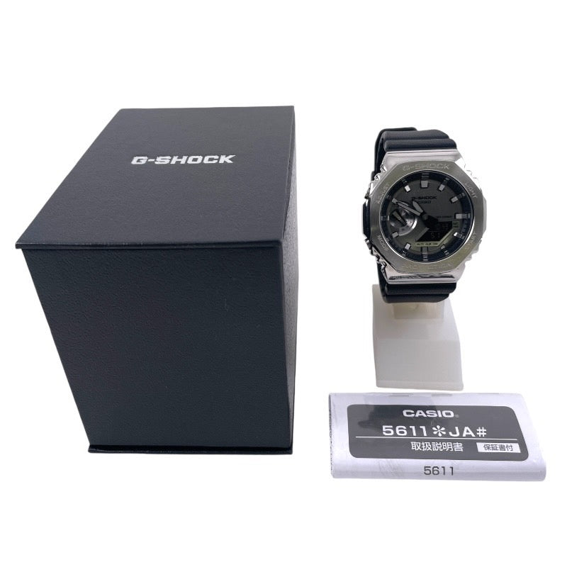 【中古】【CASIO】カシオ Gショック GM-2100 腕時計 SS/ラバーメンズ 耐衝撃構造 ストップウオッチ ソーラー充電システム