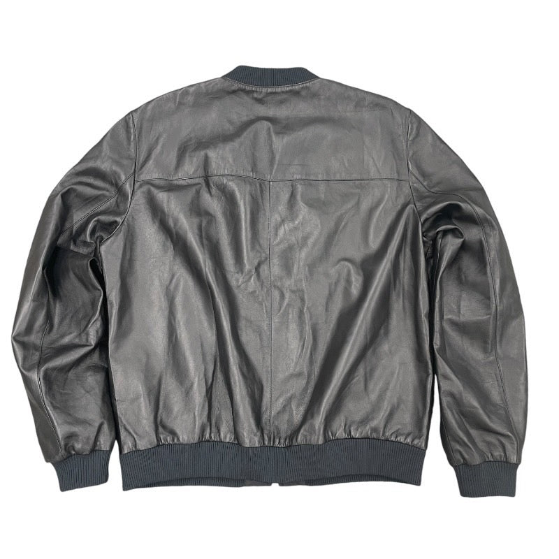 【PRADA】プラダ ボンバージャケット UPW280 ブルゾン レザーメンズ リバーシブル ナイロン ナッパレザー 三角プレート 現行モデル