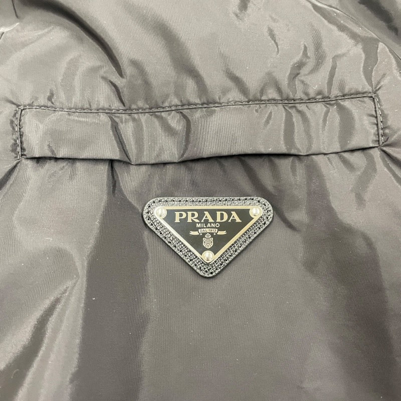 【PRADA】プラダ ボンバージャケット UPW280 ブルゾン レザーメンズ リバーシブル ナイロン ナッパレザー 三角プレート 現行モデル