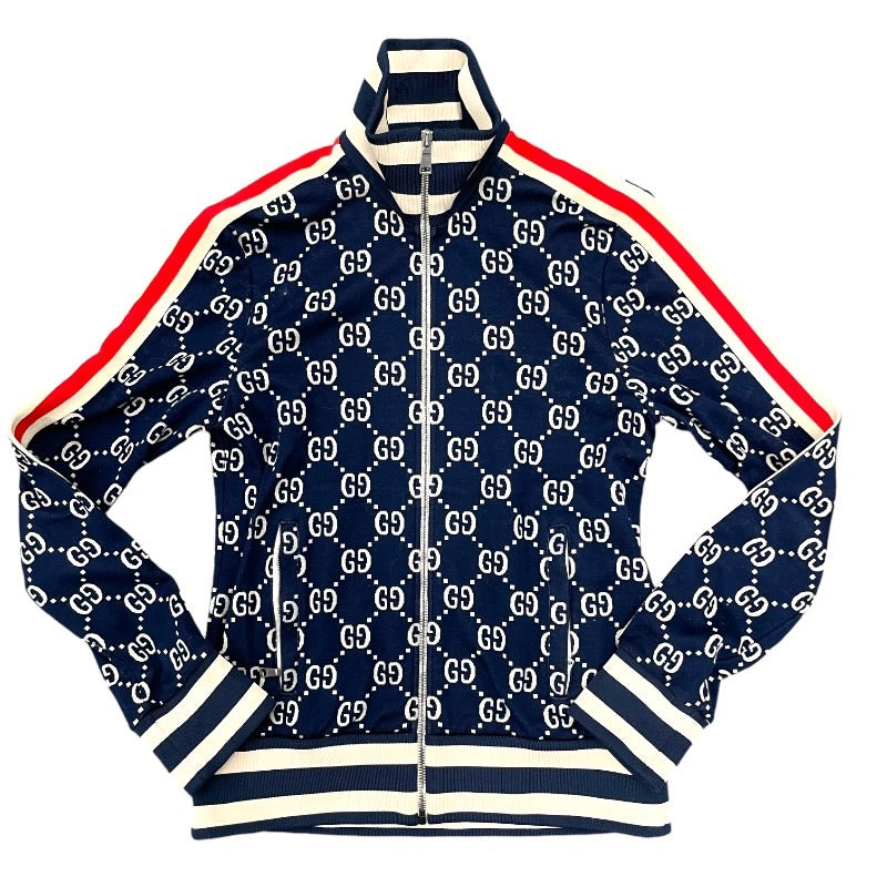 【中古】【GUCCI】グッチ GGジャガード コットンジャケット&ジョギングパンツ 496919/496920 セットアップ コットン メンズ