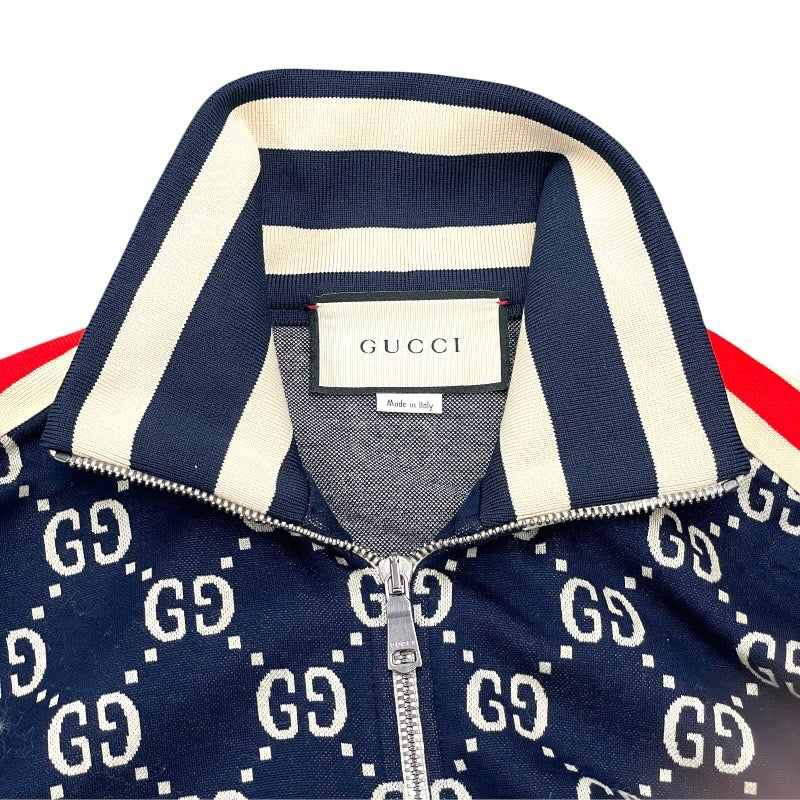 【中古】【GUCCI】グッチ GGジャガード コットンジャケット&ジョギングパンツ 496919/496920 セットアップ コットン メンズ