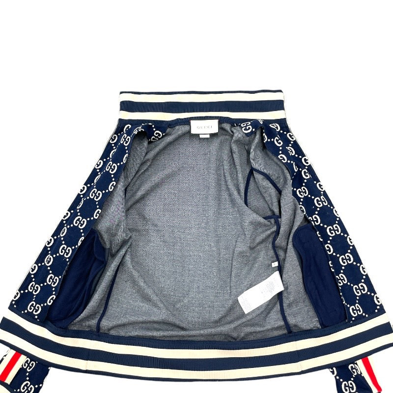 【中古】【GUCCI】グッチ GGジャガード コットンジャケット&ジョギングパンツ 496919/496920 セットアップ コットン メンズ