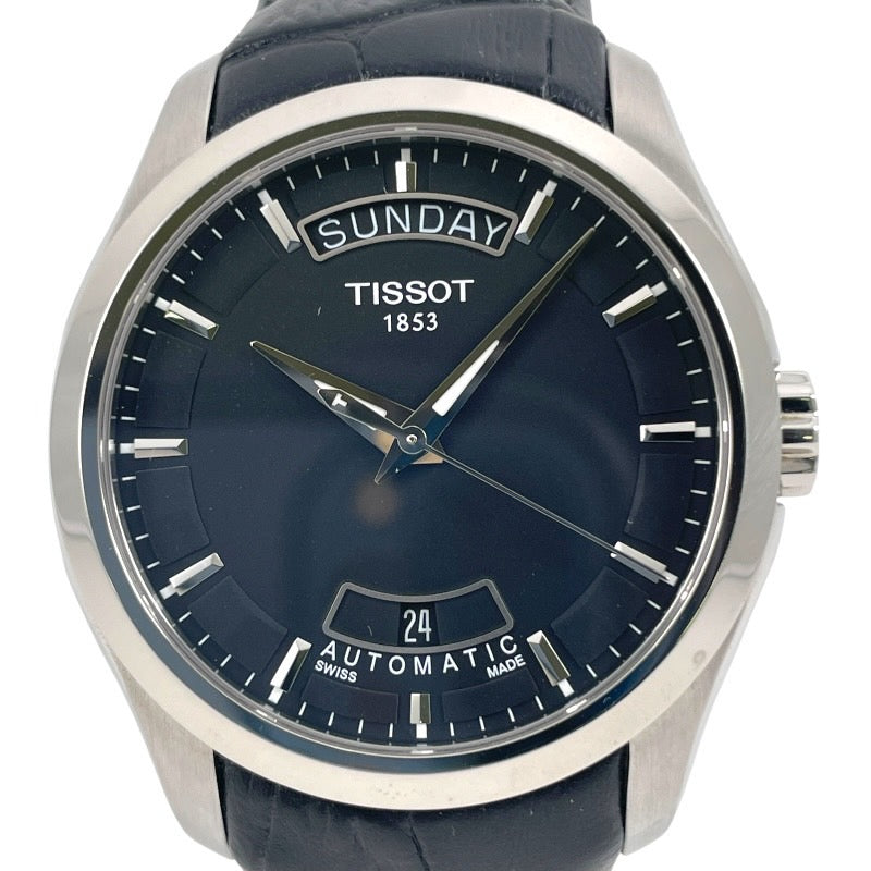 【TISSOT】ティソ クチュリエ T035407A 腕時計 SS/レザーメンズ 自動巻き デイデイト