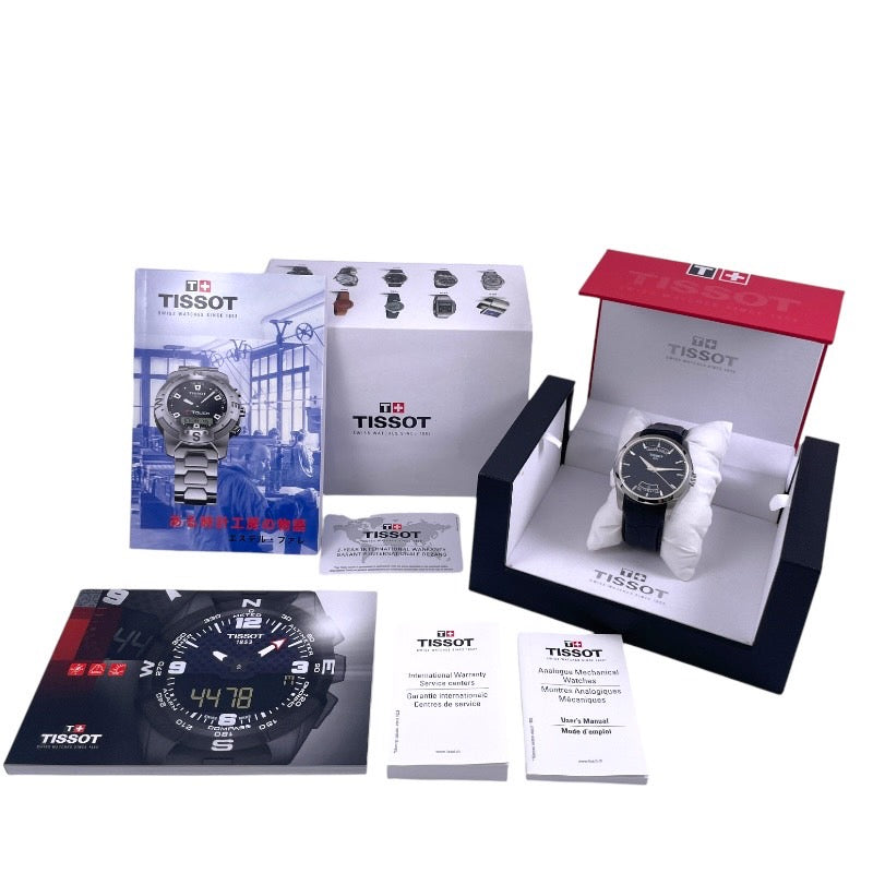 【TISSOT】ティソ クチュリエ T035407A 腕時計 SS/レザーメンズ 自動巻き デイデイト