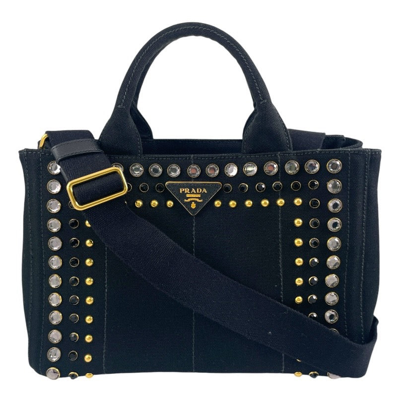 【中古】【PRADA】プラダ カナパ B2439O ハンドバッグ キャンバス レディース