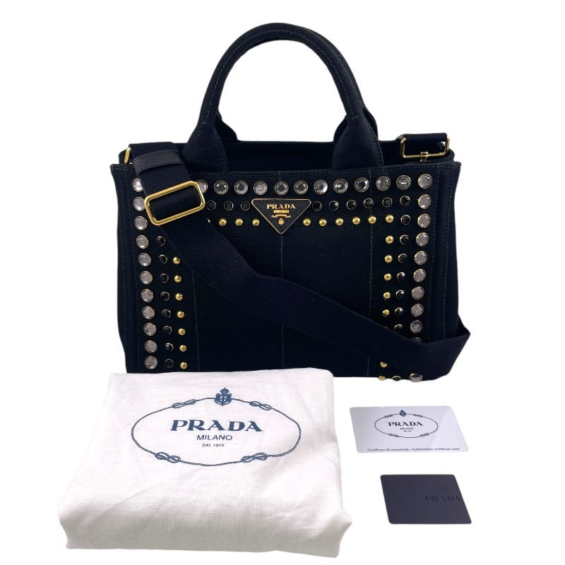 【中古】【PRADA】プラダ カナパ B2439O ハンドバッグ キャンバス レディース