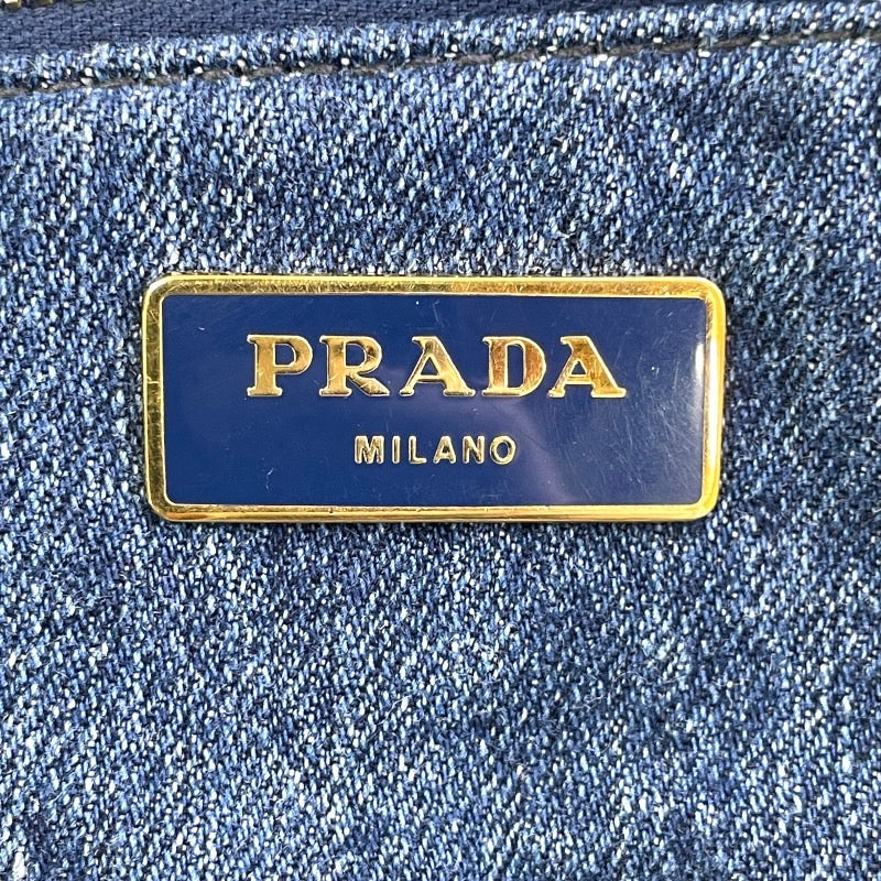 【中古】【PRADA】プラダ カナパ B1872B ハンドバッグ デニム レディース
