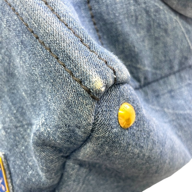 【中古】【PRADA】プラダ カナパ B1872B ハンドバッグ デニム レディース