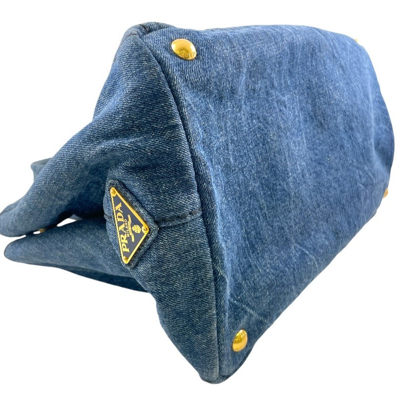 【中古】【PRADA】プラダ カナパ B1877B ハンドバッグ デニム レディース