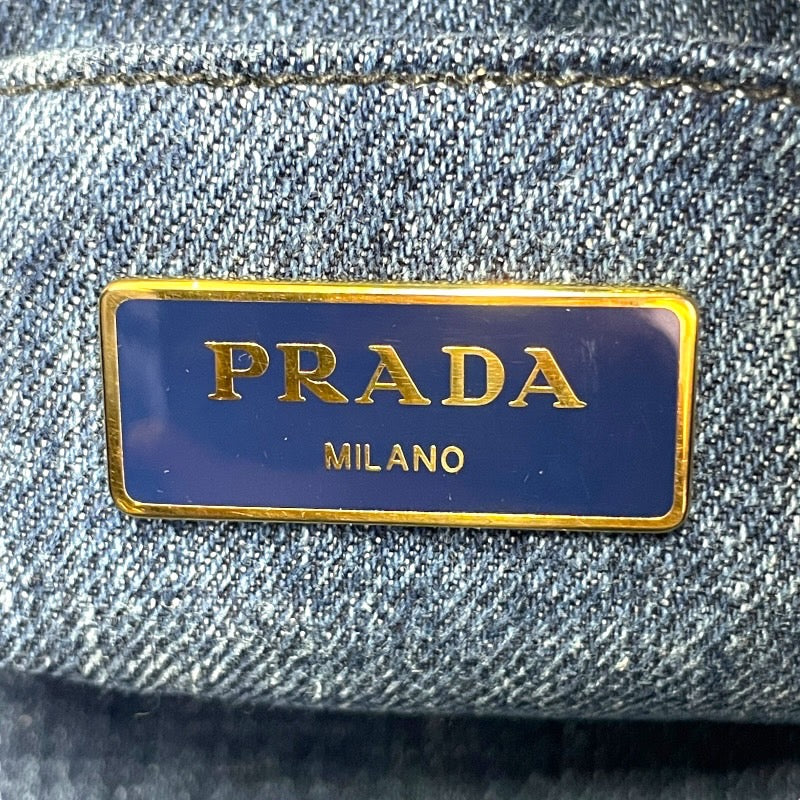 【中古】【PRADA】プラダ カナパ B1877B ハンドバッグ デニム レディース