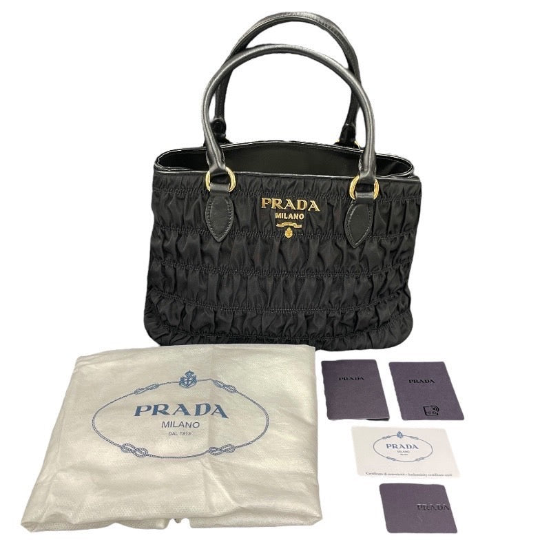 【PRADA】プラダ 1BA173 ハンドバッグ ナイロン レディース ギャザー トート テスート