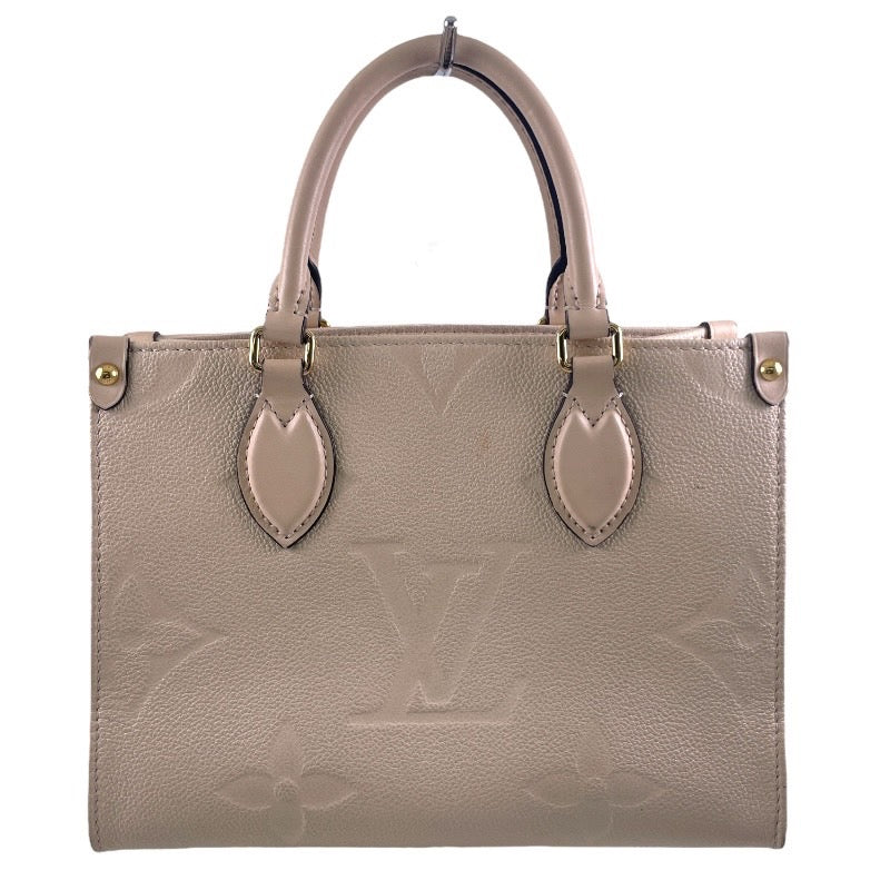 【LOUIS VUITTON】ルイ・ヴィトン オンザゴーPM M46569 ハンドバッグ レザーレディース アンプラント モノグラム クレーム