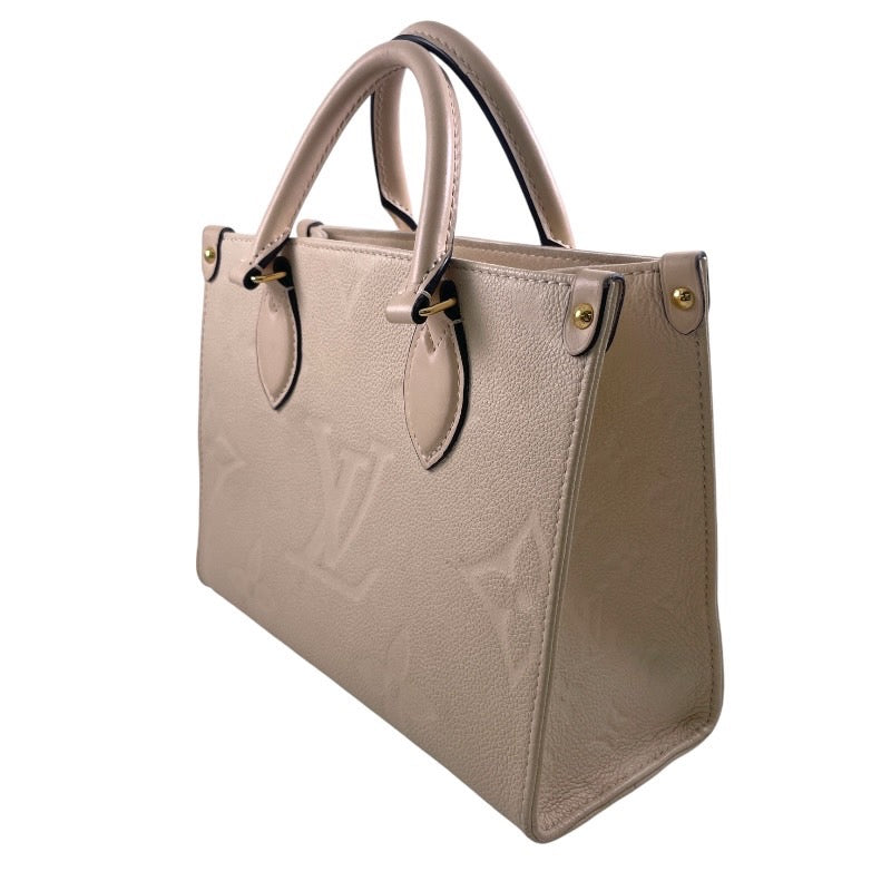 【LOUIS VUITTON】ルイ・ヴィトン オンザゴーPM M46569 ハンドバッグ レザーレディース アンプラント モノグラム クレーム