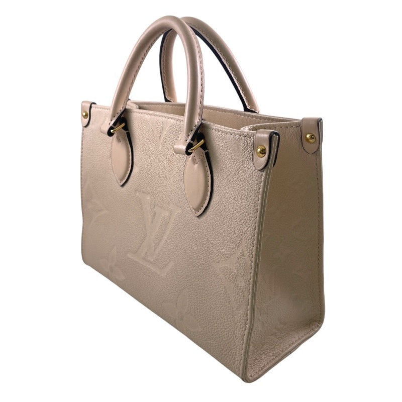 【LOUIS VUITTON】ルイ・ヴィトン オンザゴーPM M46569 ハンドバッグ レザーレディース アンプラント モノグラム クレーム