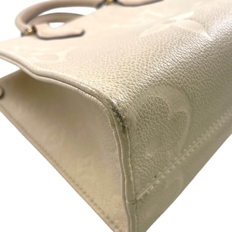 【LOUIS VUITTON】ルイ・ヴィトン オンザゴーPM M46569 ハンドバッグ レザーレディース アンプラント モノグラム クレーム