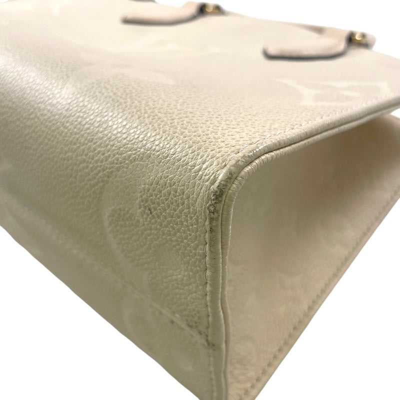 【LOUIS VUITTON】ルイ・ヴィトン オンザゴーPM M46569 ハンドバッグ レザーレディース アンプラント モノグラム クレーム
