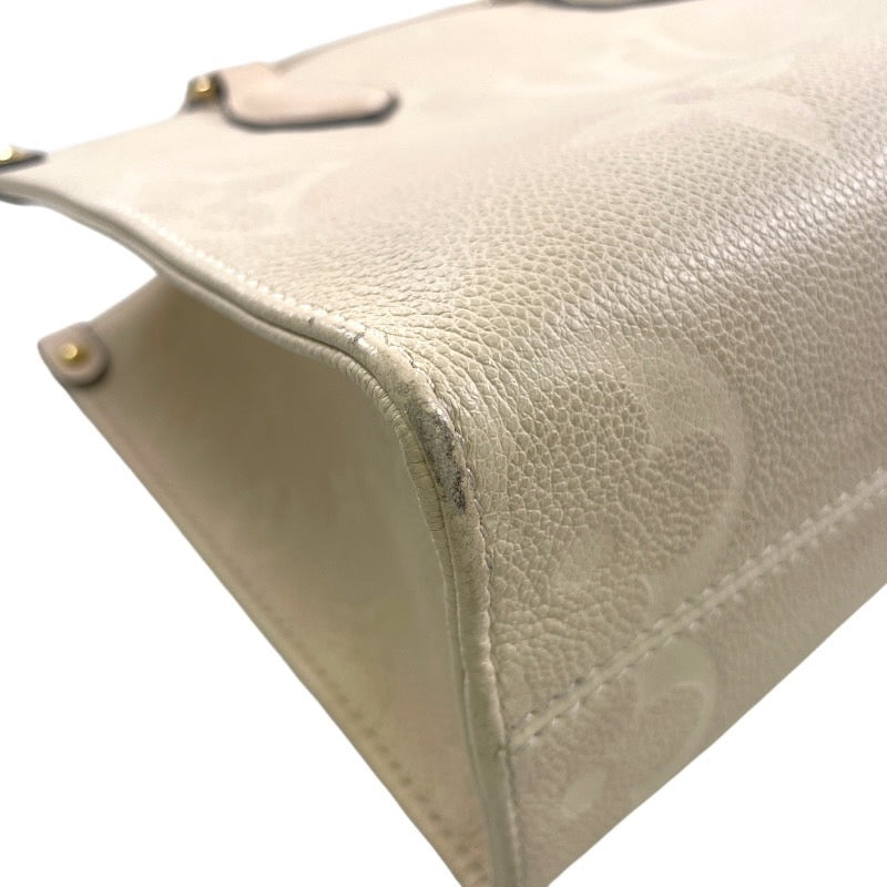 【LOUIS VUITTON】ルイ・ヴィトン オンザゴーPM M46569 ハンドバッグ レザーレディース アンプラント モノグラム クレーム